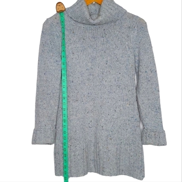 Cynthia Rowley Scandi Cabin Marled Blue Wool Turtleneck Sweater women's medium - Picture 7 of 11